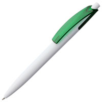 Ручка шариковая Bento белая с зеленым.jpg