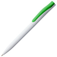 Ручка шариковая Pin белая с зеленым.jpg