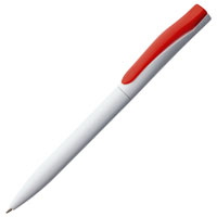 Ручка шариковая Pin белая с красным.jpg